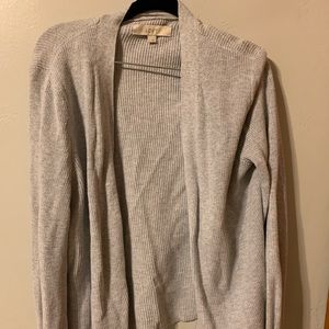 LOFT Gray Bell Sleeve Cardigan